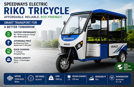 Speedways Electric Riko Tricycle: Price, Range, Features & Complete Review in India